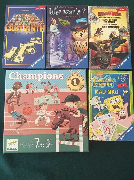 Jogos: Ravensburger, Haba, Cluedo, stop