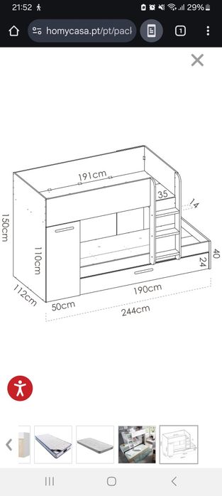Beliche menina 3 camas