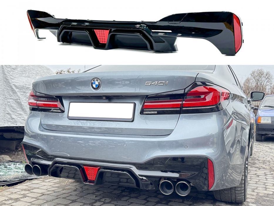 Дифузор G30 Competition BMW 5 накладка заднього бампера зі стопом