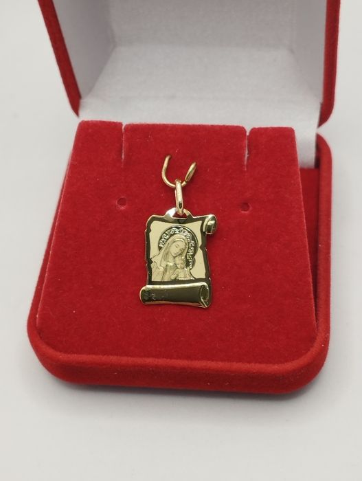 Złoty medalik papirus, złoto 585