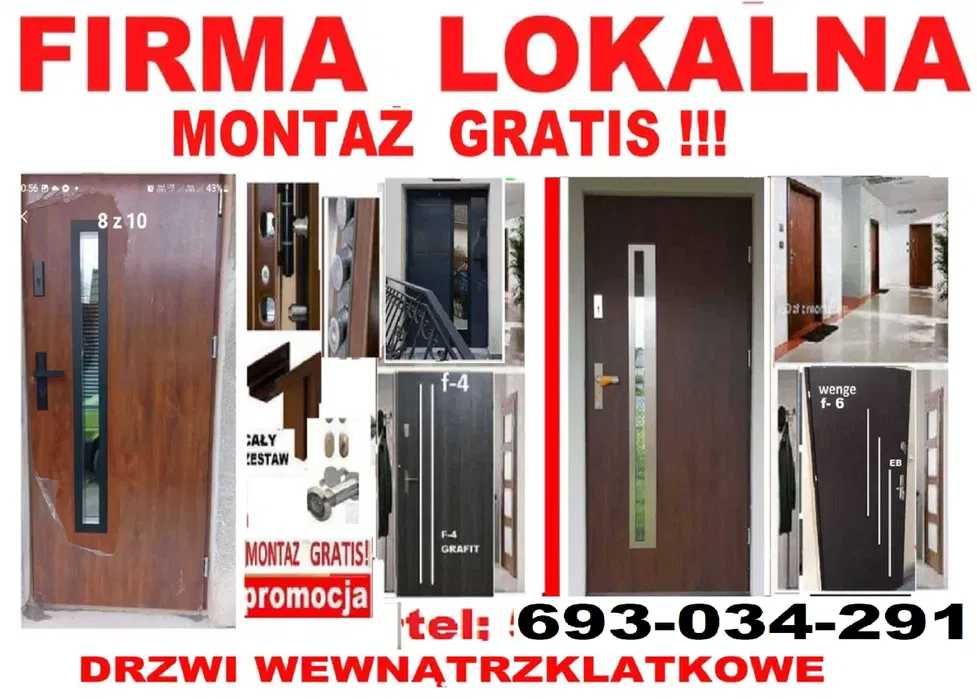Drzwi zewnętrzne z montażem wejściowe-wewnątrzklatkowe