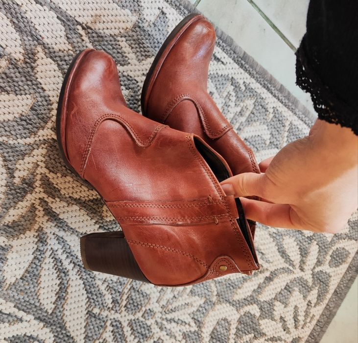 Ботинки ботильоны демисезонные кожаные 25 см