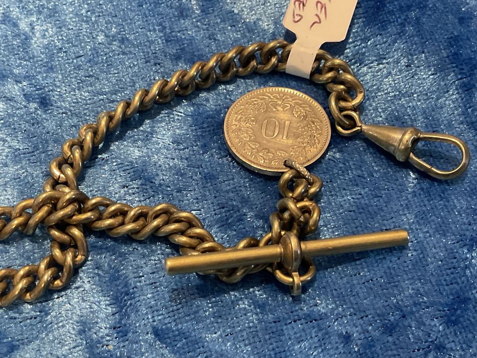 Corrente para relógio de bolso 30 cm fob.silver plated