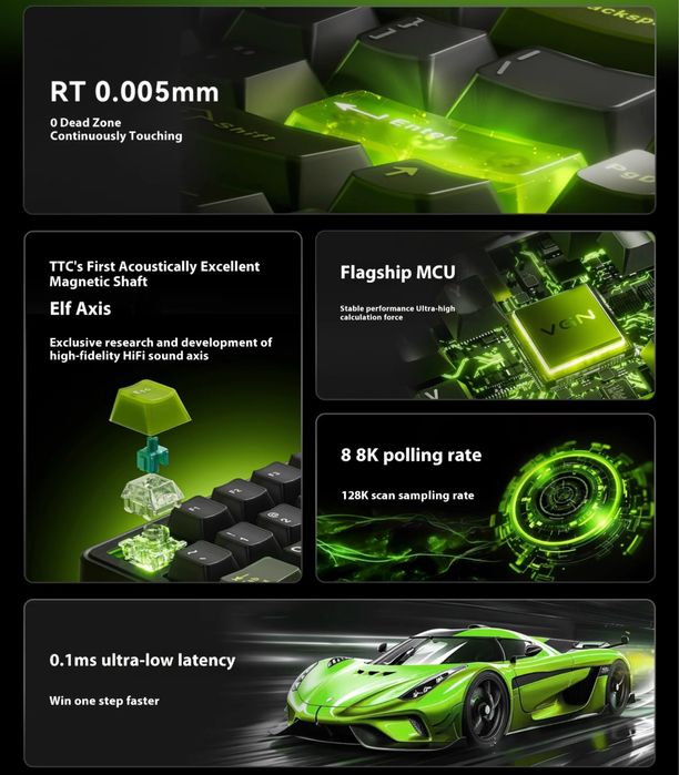 Игровая механическая магнитная клавиатура VGN neon 75% a75