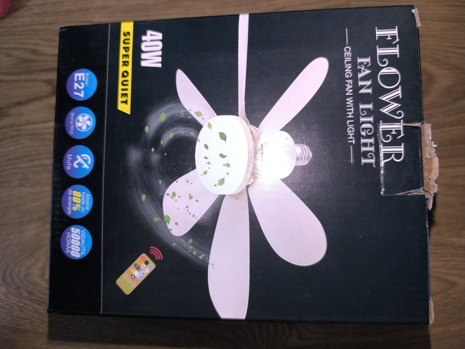 Wentylator sufitowy z lampa biały