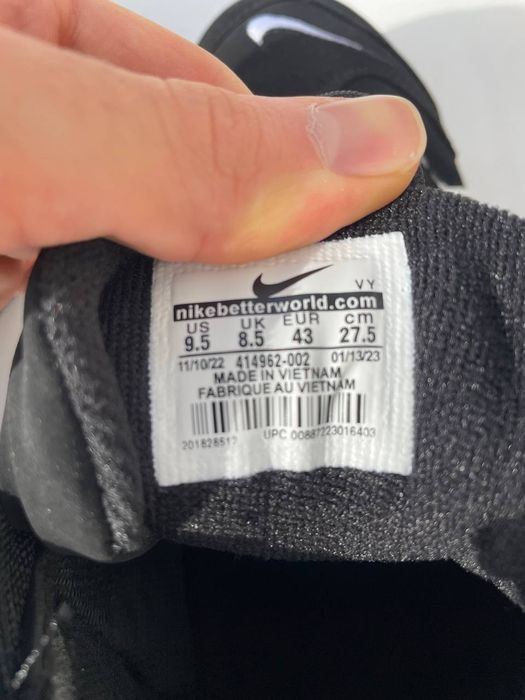 Кросівки Nike Air More Uptempo Black White | 43 розмір (27.5 см)
