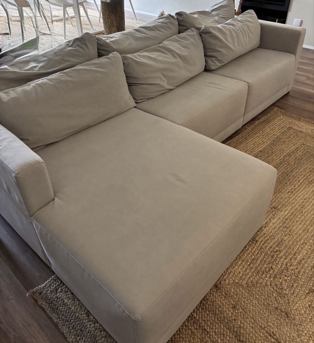 Sofá modular cinzento claro