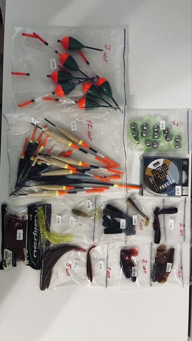 С -50%скидкой  Силикон  , офсет, тройник , поводки .леска , гачки ,