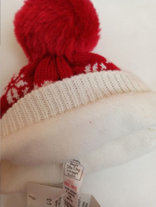 Новорічні шапочки - сніговички для малюків 0-3 міс.