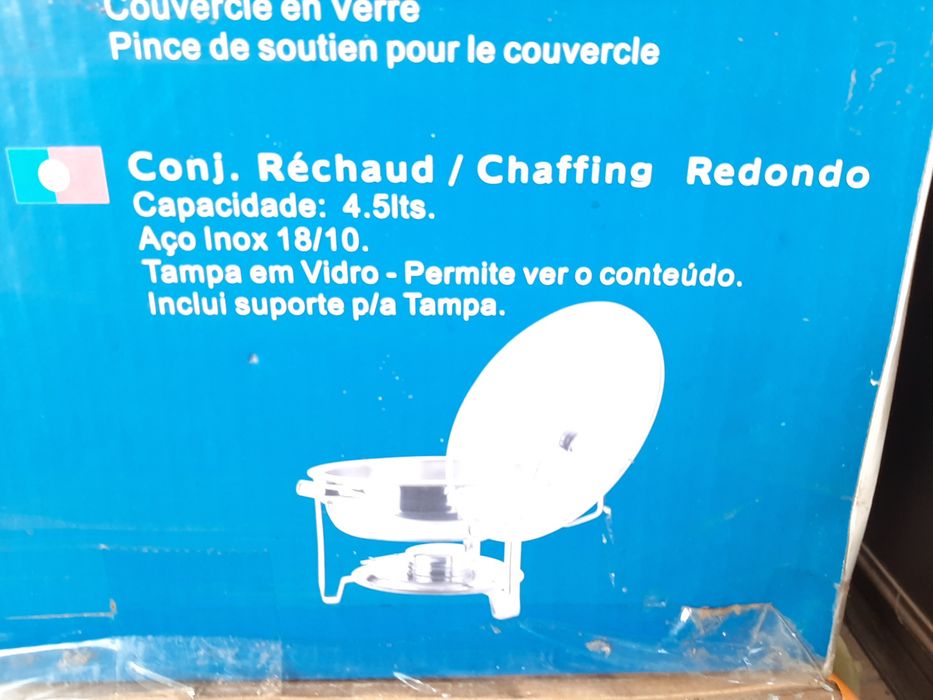 Conjunto em aço inoxidável para manter comida aquecida