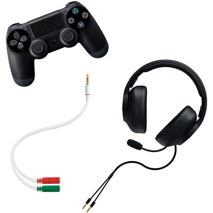 (NOVO) Cabo Áudio Jack 3,5/M 4 PINOS > 2x Jack 3,5/F 3 PINOS