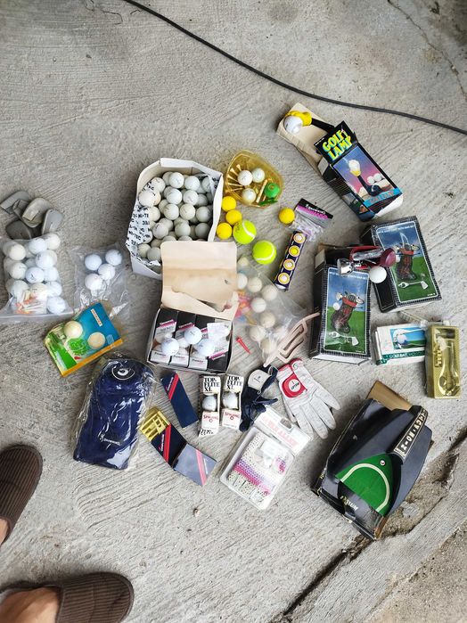 Tacos de material de golf.