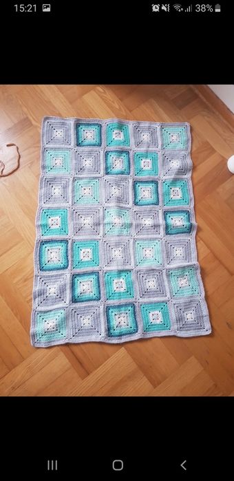 Kocyk dla dziecka zrobiony na szydełku handmade