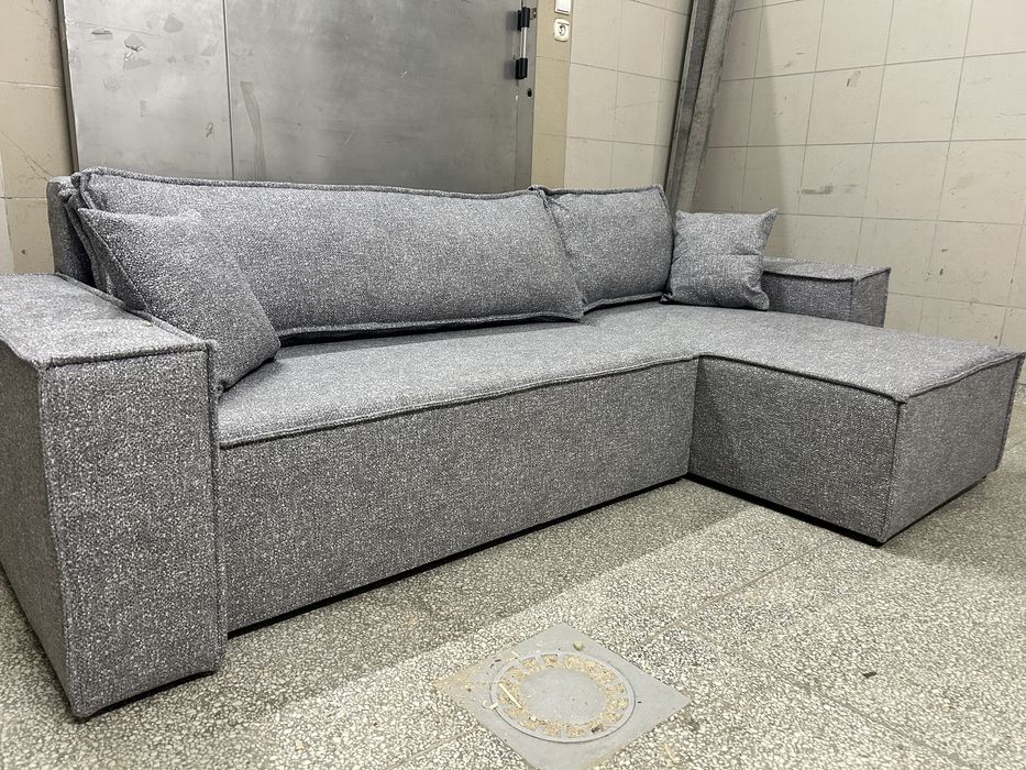 Nowy naroznik szary uniwersalny pojemnik na posciel funkcja spania kanapa do salonu łóżko sofa