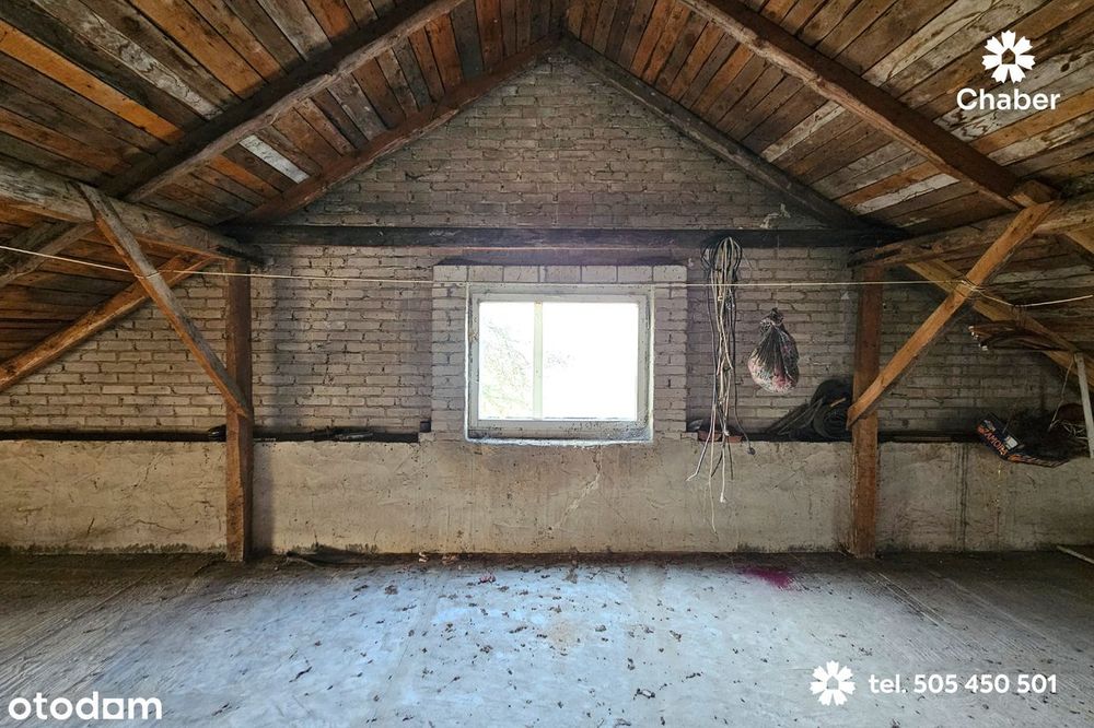 Siedlisko z domem 100 m2, działką 3378 m2 na wsi