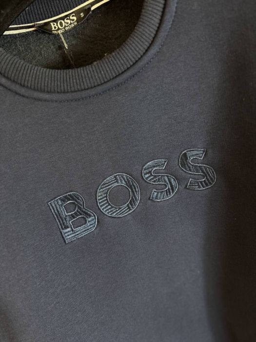 РАСПРОДАЖА -50% Мужской свитшот Hugo Boss темно-синий флис кофта s/m/l