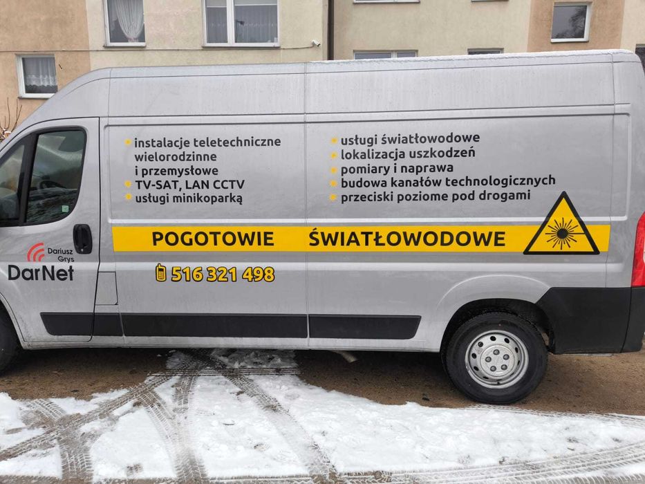 Usługi minikoparka, przeciski poziome, usługi światłowodowe