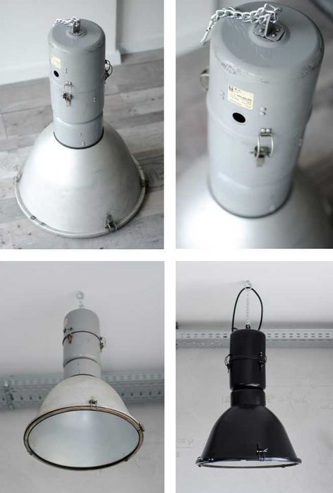 Oprawy lampy przemysłowe loft pracownia renowacji PRL OMP-125 OPH-400