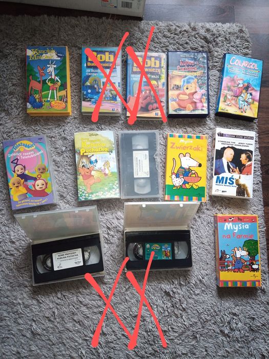 Kasety VHS bajki dla dzieci. Kubuś Puchatek i inne