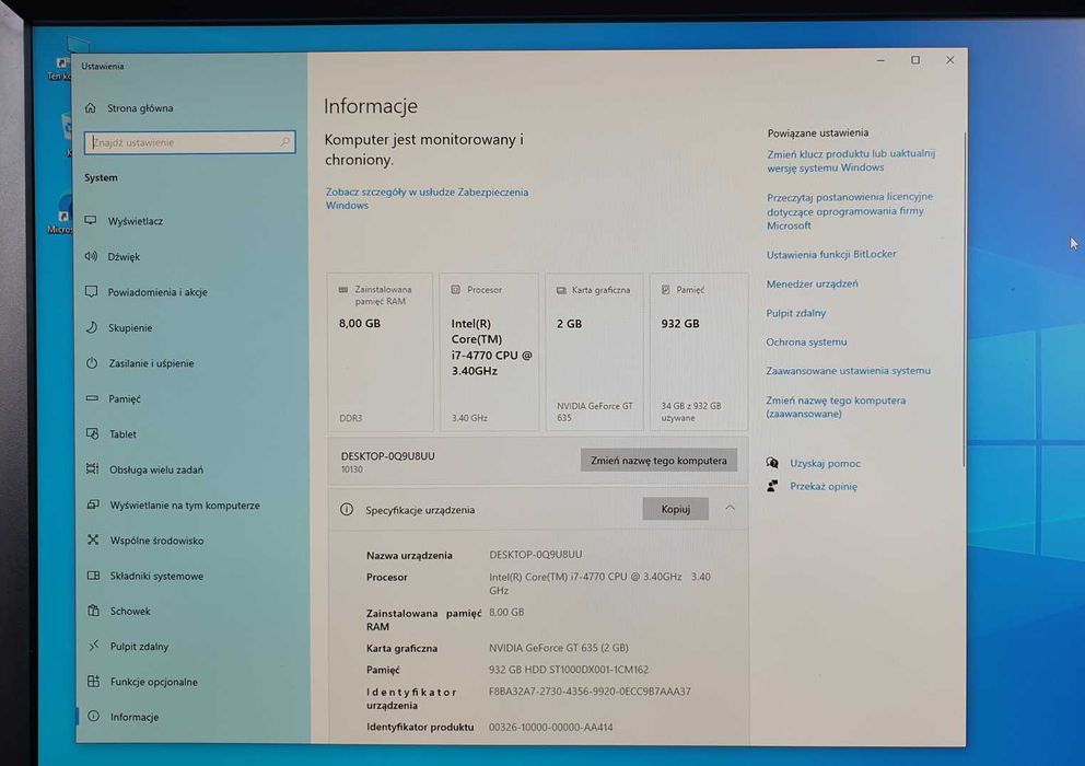 Komputer Lenovo i7 4770