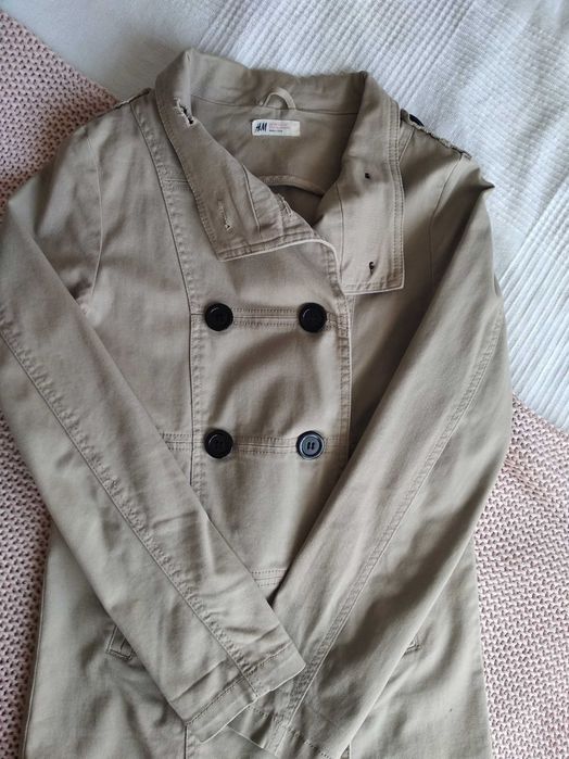 H&M Kurtka damska, płaszczyk beżowy