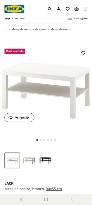 Mesa lack branca ikea