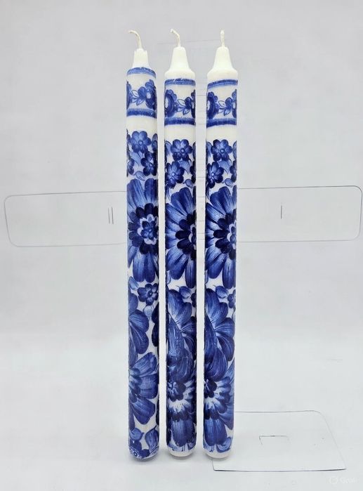 Świece ozdobne w kolorze porcelany