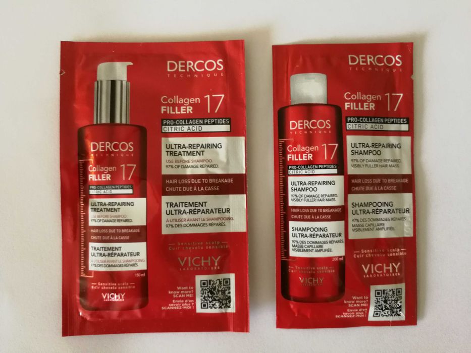 Vichy Dercos Collagen 17 Filler szampon ultra regenerujący+ kuracja do włosów