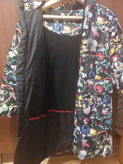 Зимова довга курточка, пальто аніме