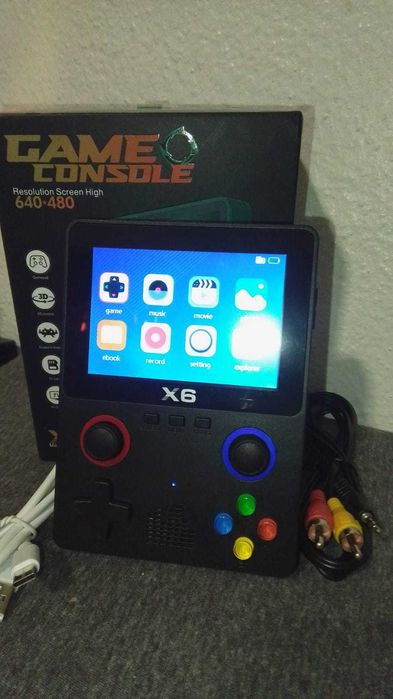 Consola Portátil Retrô X6 - Preto - Nova!!