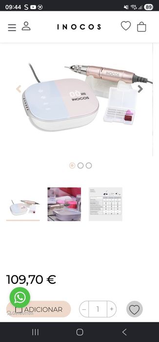 Kit Profissional de Unhas INOCOS – Como Novo (Usado Apenas 1 Vez!)