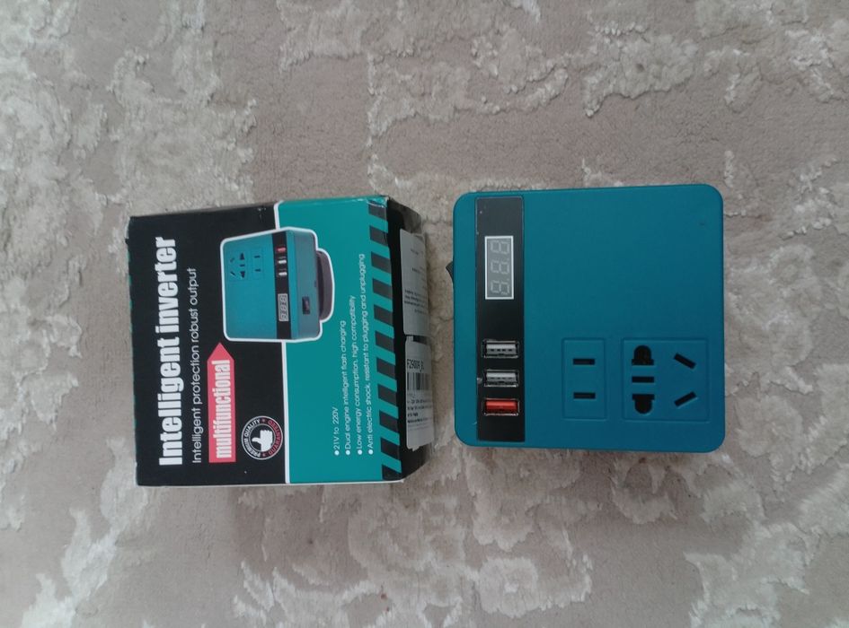 Багатофункціональний інвертор 18-21 В до струму 220В +USB зарядка