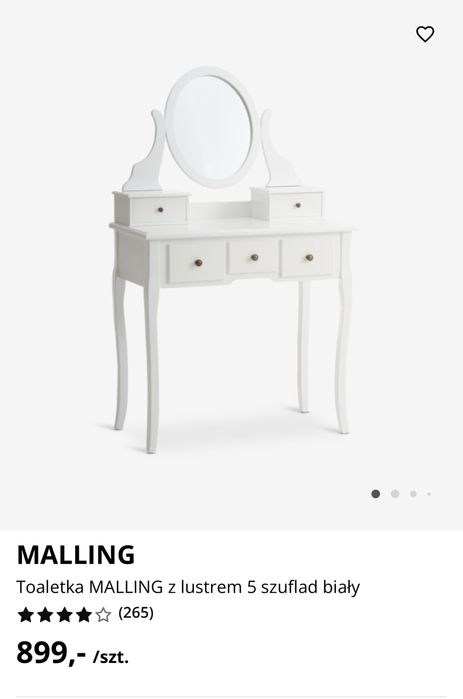 Toaletka Jysk MALLING biała