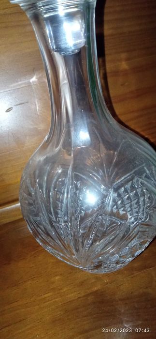 Garrafa e bomboneira cristal d'arques