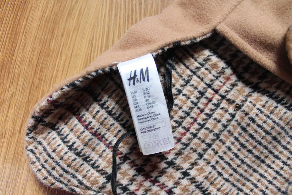 теплое пальто на небольшую собаку шерсть H&M Dog Coat Wool Brown