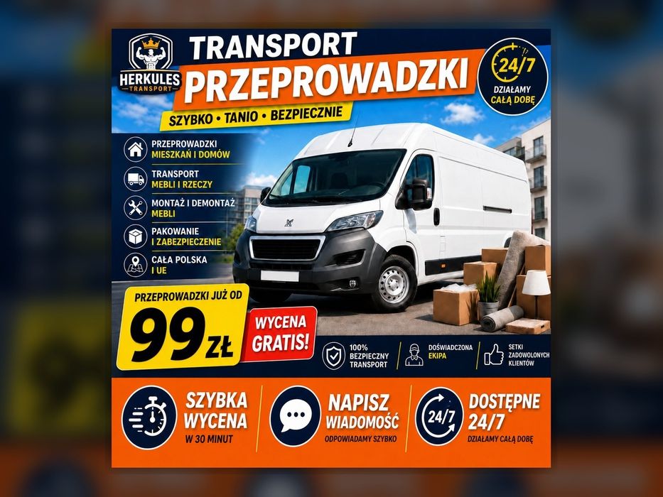 Przeprowadzki Warszawa Mokotów Transport Mebli Bagażówka Przewóz rzeczy Tanio 24h/7 Dzisiaj  Taxi Bagażowe Tragarze Sprzątanie Piwnic  Dojazd za darmo