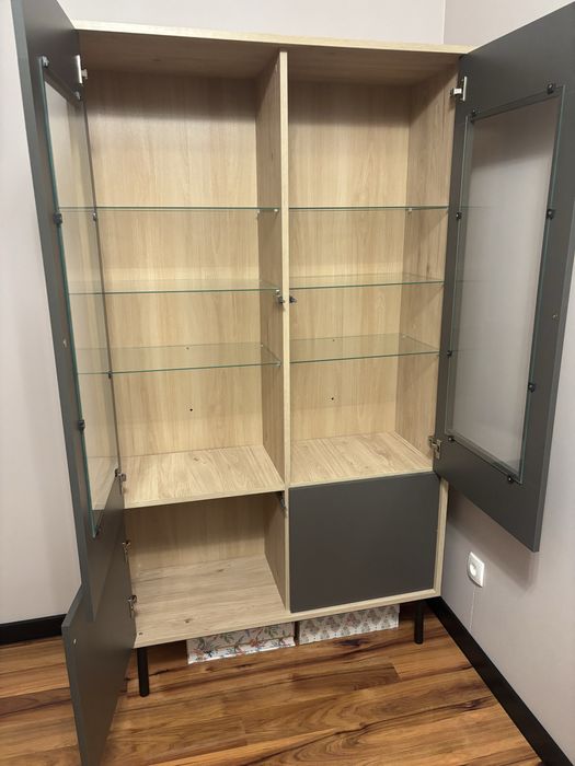 Witryna / komoda  dąb / grafit