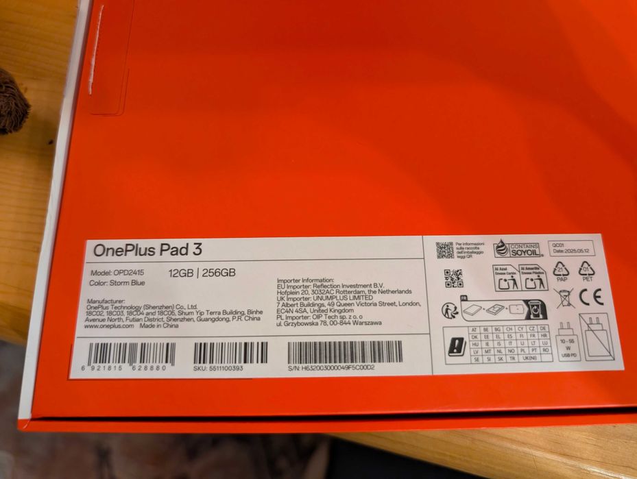 Tablet OnePlus Pad 3 12GB/256GB Snapdragon 8 Elite