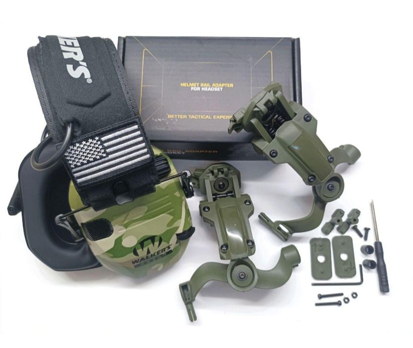 Комплект, Захисні навушники wolkers  мультикам з кріпленнями,тактичні