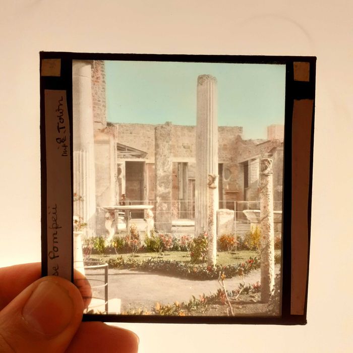 16 fotografias em slides de vidro antigos