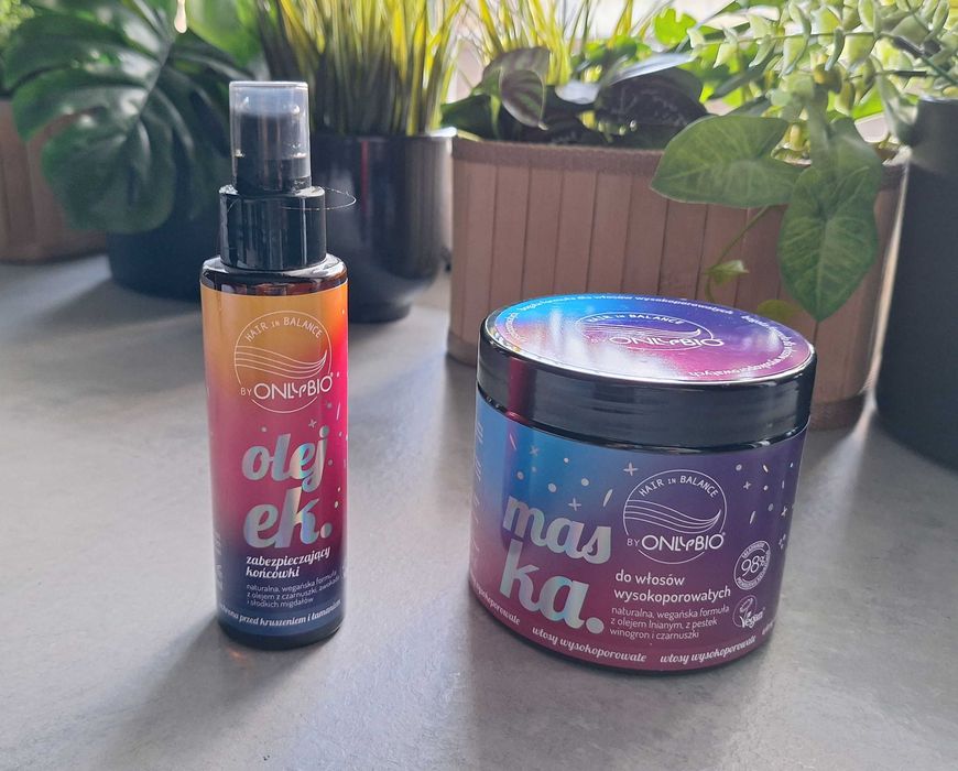 OnlyBio Hair in Balance Zestaw Włosy Wysokoporowate Maska + Olejek