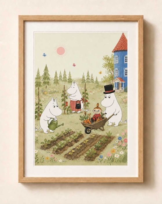 plakat w ramce a4 muminki muminek obrazek obraz prezent urodzinowy