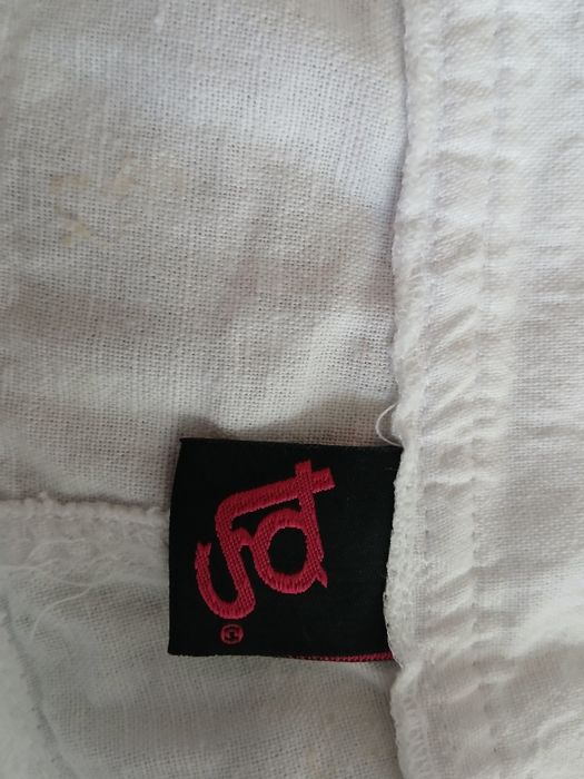 Spodnie biale  len+bawełna