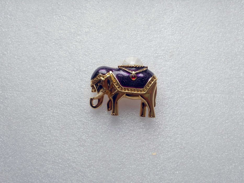 Брошь Заколка литая Слон с эмалью Бангкок