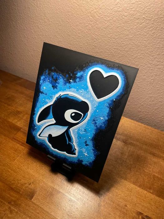 Quadro com relevo Stitch