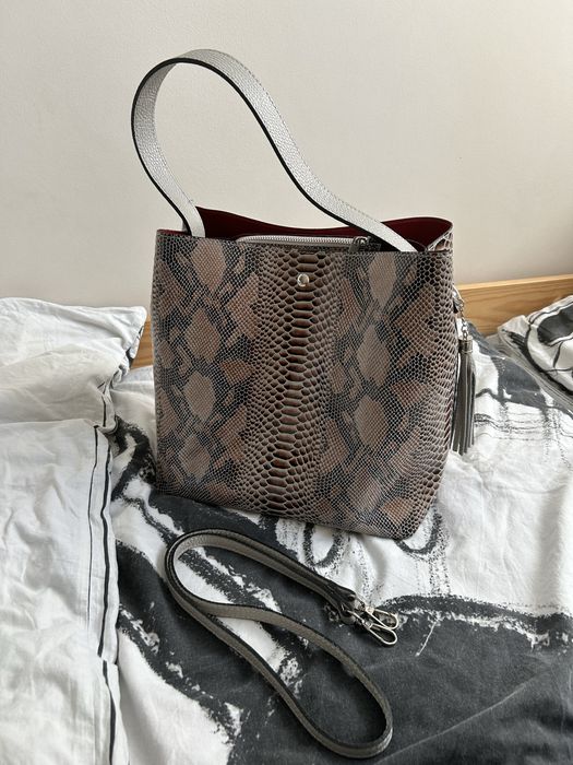 Torebka damska skóra naturalna wąż