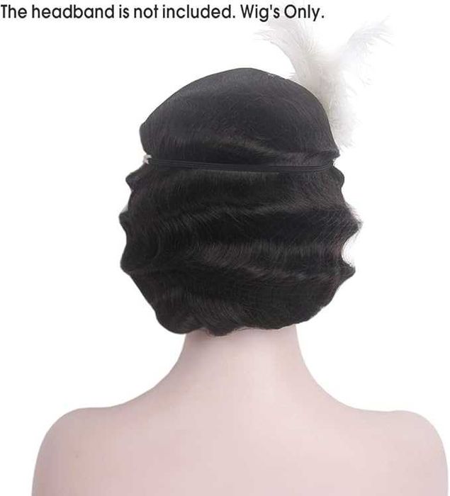 STfantasy Retro Czarna Peruka Finger Wave w Stylu Lat 20
