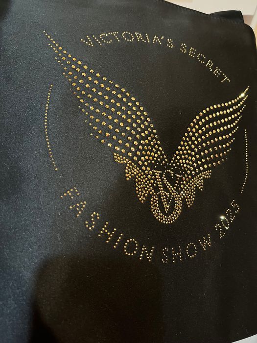 Лімітована сумка-шопер Victoria Secret Fashion Show чорна з камінцями