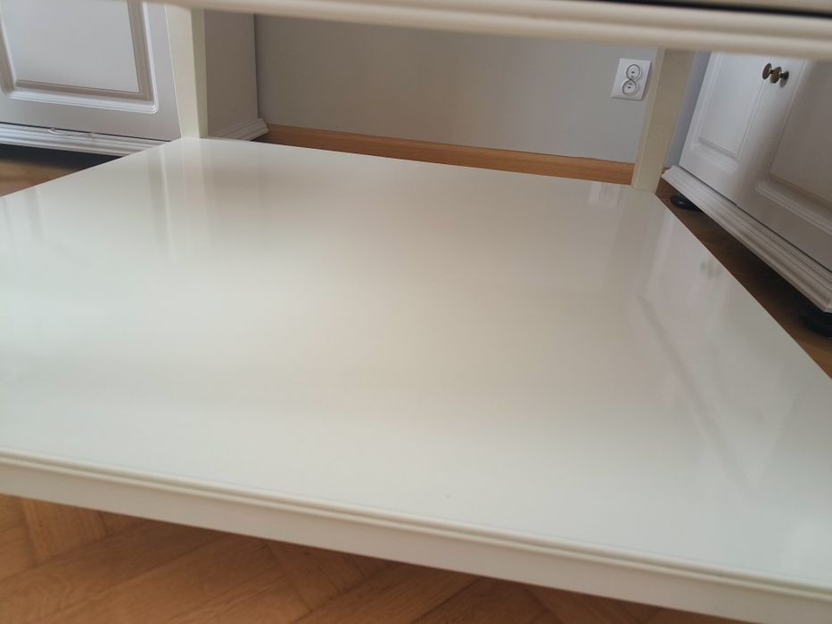 Stolik kawowy Ikea Liatorp z szufladą - szkło, drewno