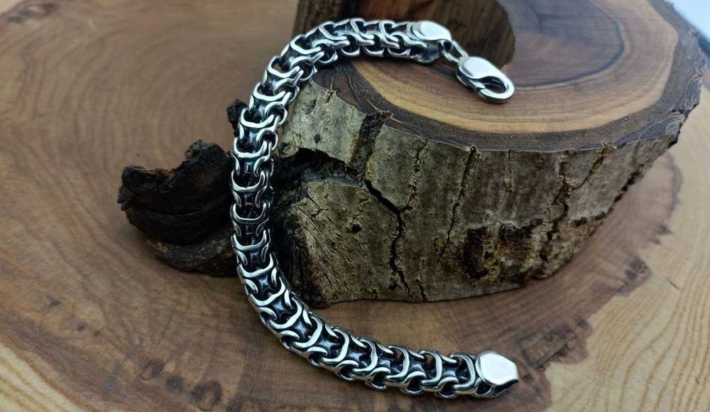 Серебряный браслет Рамзес на руку. Срібний ланцюг на руку чоловічий